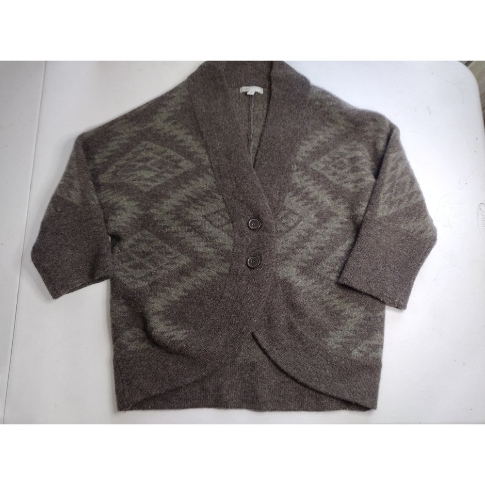 Horny Toad Merino Shinzo Boiled Lambswool Cardigan Brown Southwestern Women S
